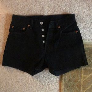 Black Levi cutoff shorts